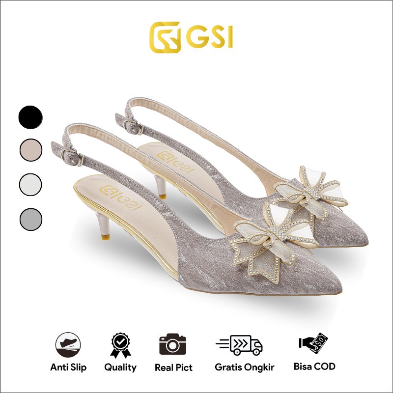 GSI Audrey 1328 NEW 2024 Sandal Heels Wanita Hight Quality Premium Import FLAT / 5CM SIZE 36-40