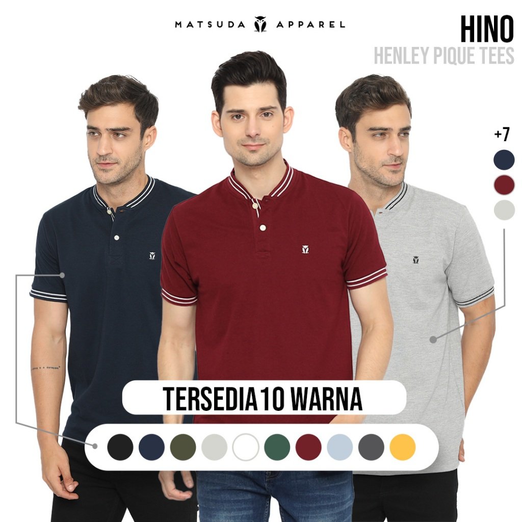 Matsuda Kaos Henley Pique Hino