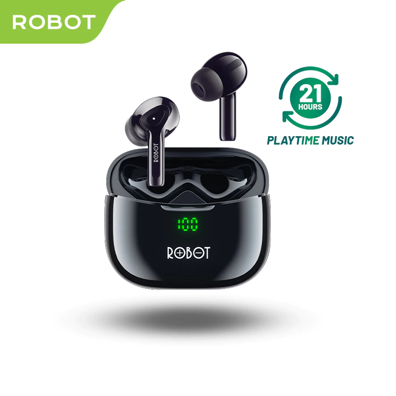 Robot TWS Wireless Earphone Airbuds T30 PLUS Original BT 5.3 True Wireless Headset Bluetooth Earbuds - Garansi 1 Tahun